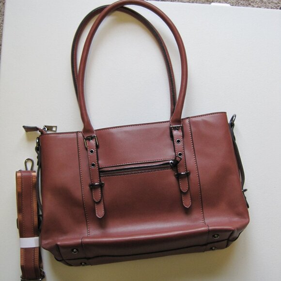 Elegant Brown Leather Tote Bag - Picture 9 of 16